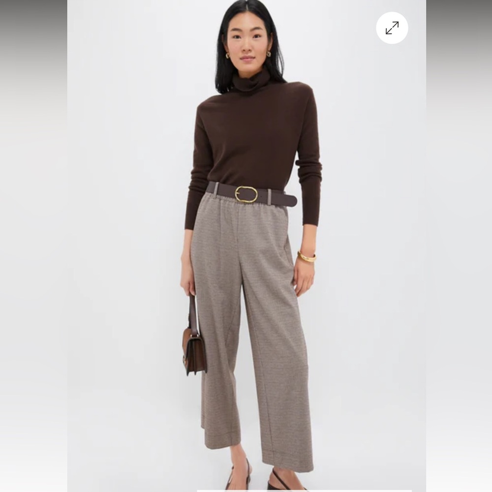 Tuckernuck Brown Plaid Cropped Flare Carlton Pants Sz M EUC